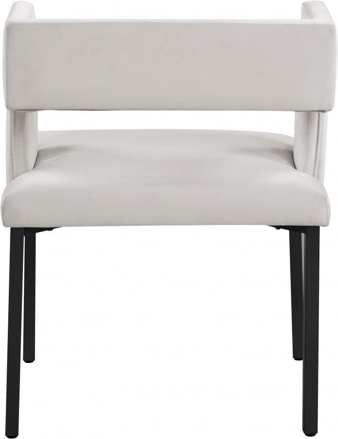 Meridian Furniture - Caleb Velvet Dining Chair Set Of 2 In Cream - 968Cream-C - ATL FURNITURE