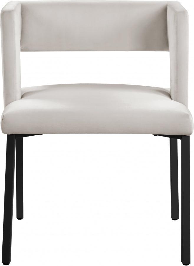 Meridian Furniture - Caleb Velvet Dining Chair Set Of 2 In Cream - 968Cream-C - ATL FURNITURE