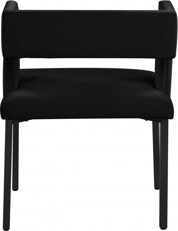 Meridian Furniture - Caleb Velvet Dining Chair Set Of 2 In Black - 968Black-C - ATL FURNITURE