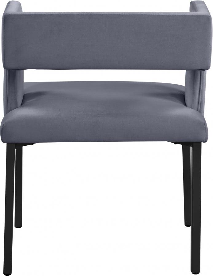 Meridian Furniture - Caleb Velvet Dining Chair Set Of 2 In Grey - 968Grey-C - ATL FURNITURE