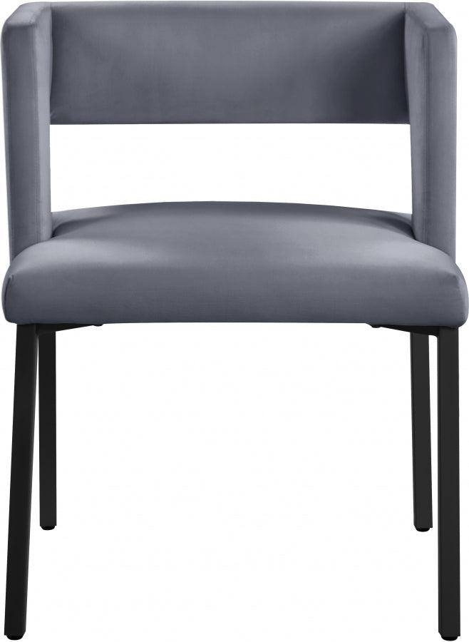 Meridian Furniture - Caleb Velvet Dining Chair Set Of 2 In Grey - 968Grey-C - ATL FURNITURE