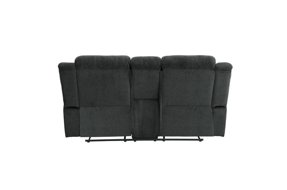 Homelegance - Nutmeg Charcoal Double Reclining Love Seat With Center Console - 9901Cc-2 - ATL FURNITURE