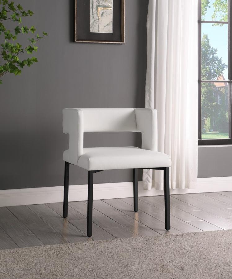 Meridian Furniture - Caleb Faux Leather Dining Chair Set Of 2 In White - 968White-C - ATL FURNITURE