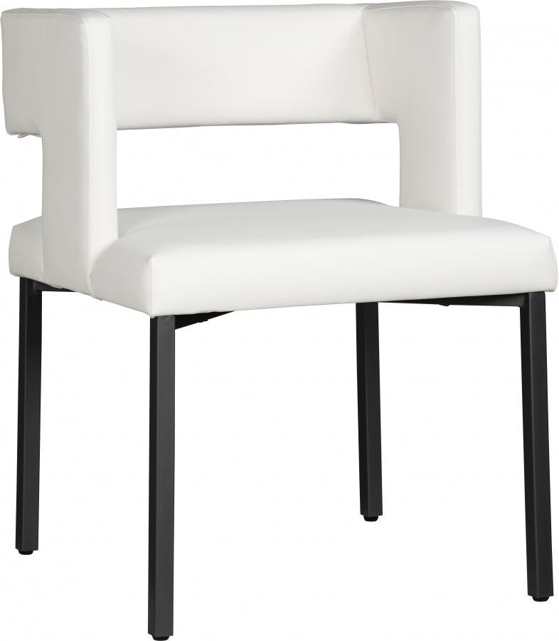 Meridian Furniture - Caleb Faux Leather Dining Chair Set Of 2 In White - 968White-C - ATL FURNITURE