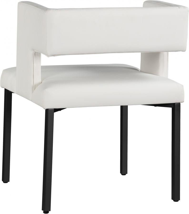 Meridian Furniture - Caleb Faux Leather Dining Chair Set Of 2 In White - 968White-C - ATL FURNITURE