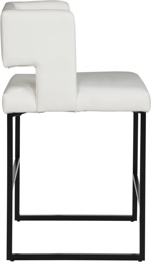 Meridian Furniture - Caleb Faux Leather Counter Stool -Set Of 2 - 970White-C - ATL FURNITURE