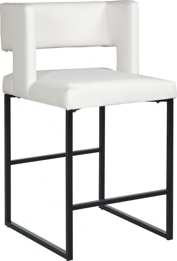 Meridian Furniture - Caleb Faux Leather Counter Stool -Set Of 2 - 970White-C - ATL FURNITURE