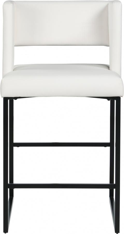 Meridian Furniture - Caleb Faux Leather Counter Stool -Set Of 2 - 970White-C - ATL FURNITURE