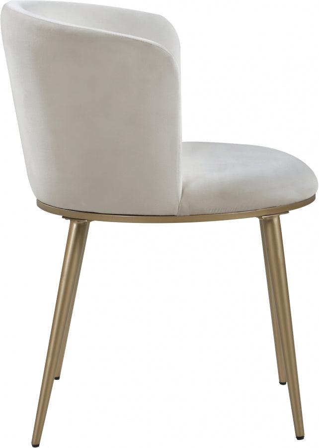 Meridian Furniture - Skylar Velvet Dining Chair Set Of 2 In Cream - 965Cream-C - ATL FURNITURE