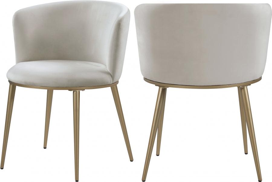 Meridian Furniture - Skylar Velvet Dining Chair Set Of 2 In Cream - 965Cream-C - ATL FURNITURE