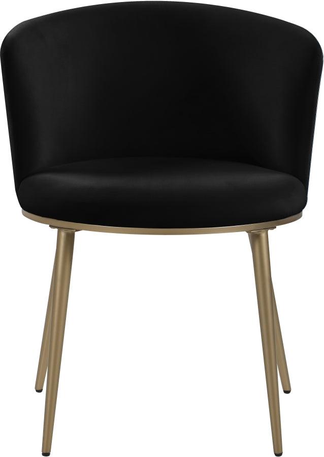 Meridian Furniture - Skylar Velvet Dining Chair Set Of 2 In Black - 965Black-C - ATL FURNITURE