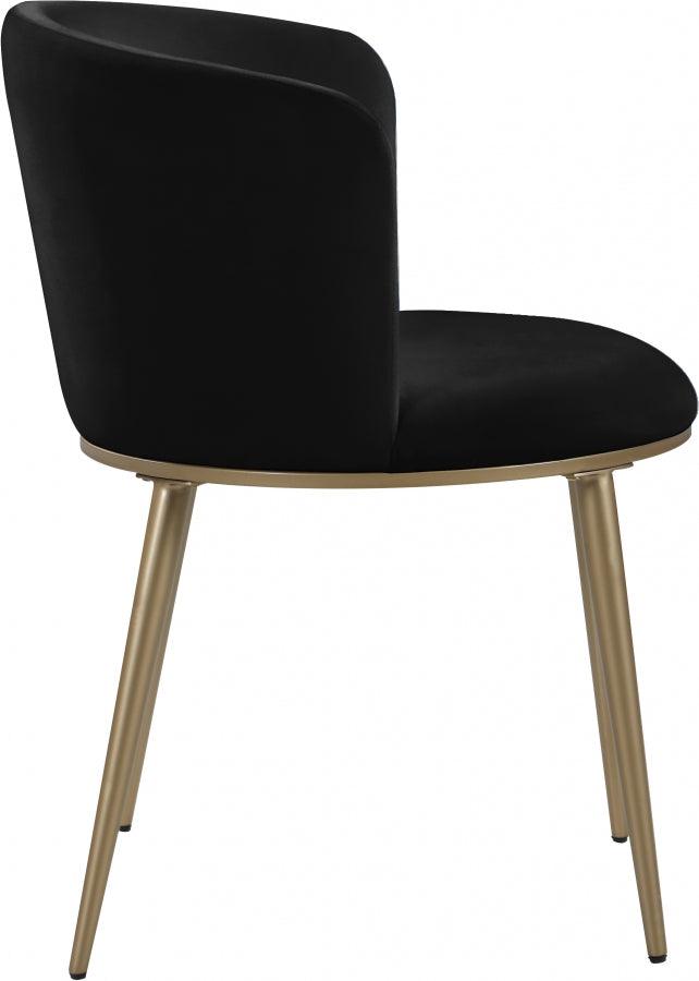 Meridian Furniture - Skylar Velvet Dining Chair Set Of 2 In Black - 965Black-C - ATL FURNITURE