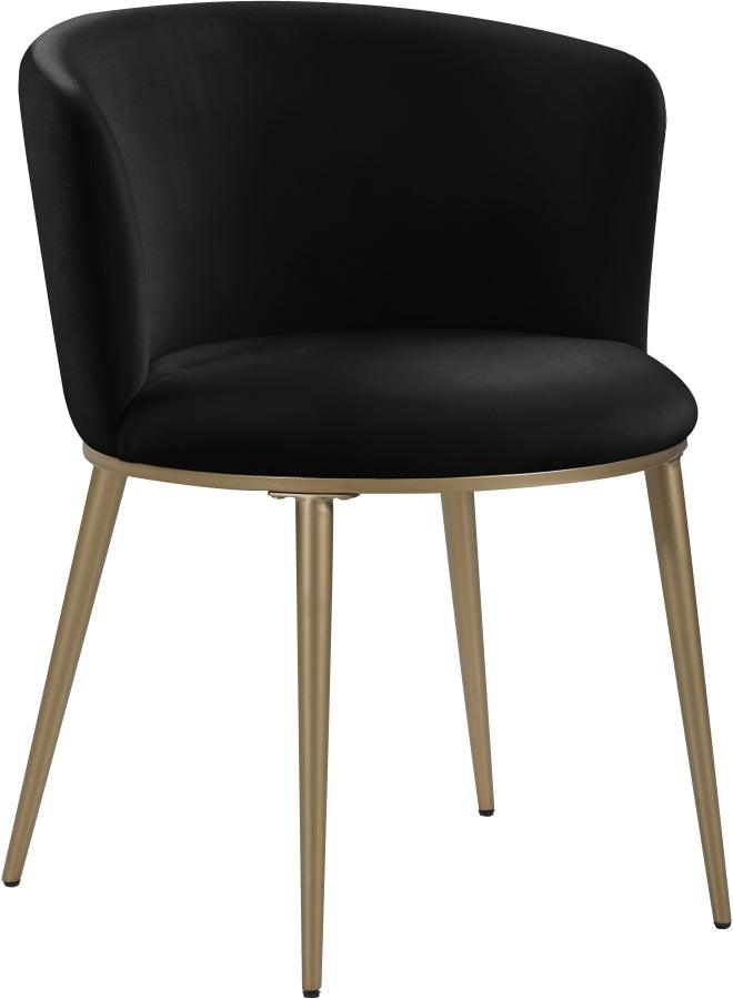 Meridian Furniture - Skylar Velvet Dining Chair Set Of 2 In Black - 965Black-C - ATL FURNITURE