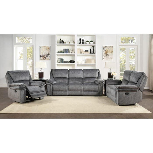 Homelegance - Muirfield 3 Piece Double Reclining Living Room Set In Gray - 9913-3-2-1 - ATL FURNITURE