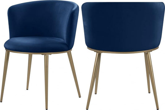 Meridian Furniture - Skylar Velvet Dining Chair Set Of 2 In Navy - 965Navy-C - ATL FURNITURE