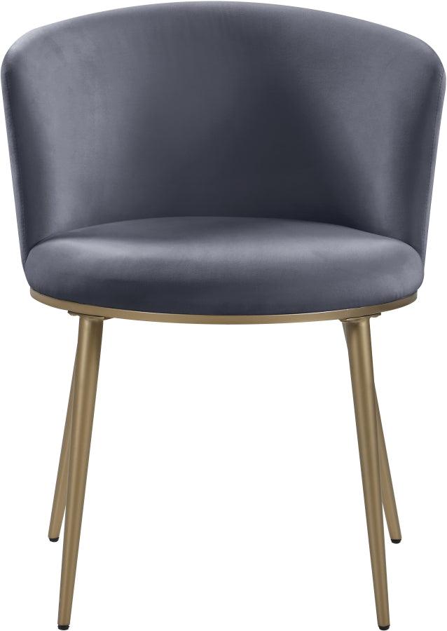 Meridian Furniture - Skylar Velvet Dining Chair Set Of 2 In Grey - 965Grey-C - ATL FURNITURE