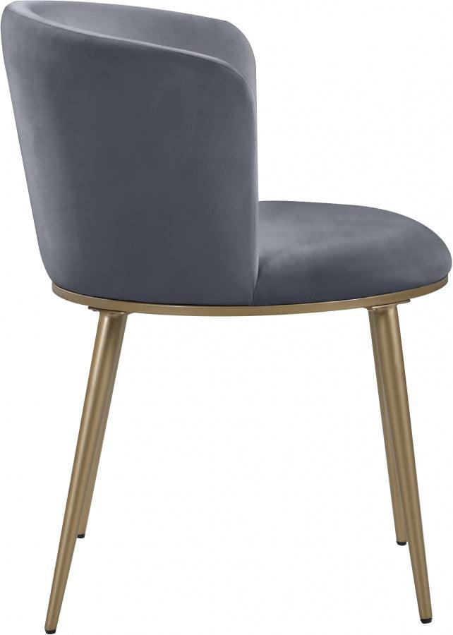 Meridian Furniture - Skylar Velvet Dining Chair Set Of 2 In Grey - 965Grey-C - ATL FURNITURE