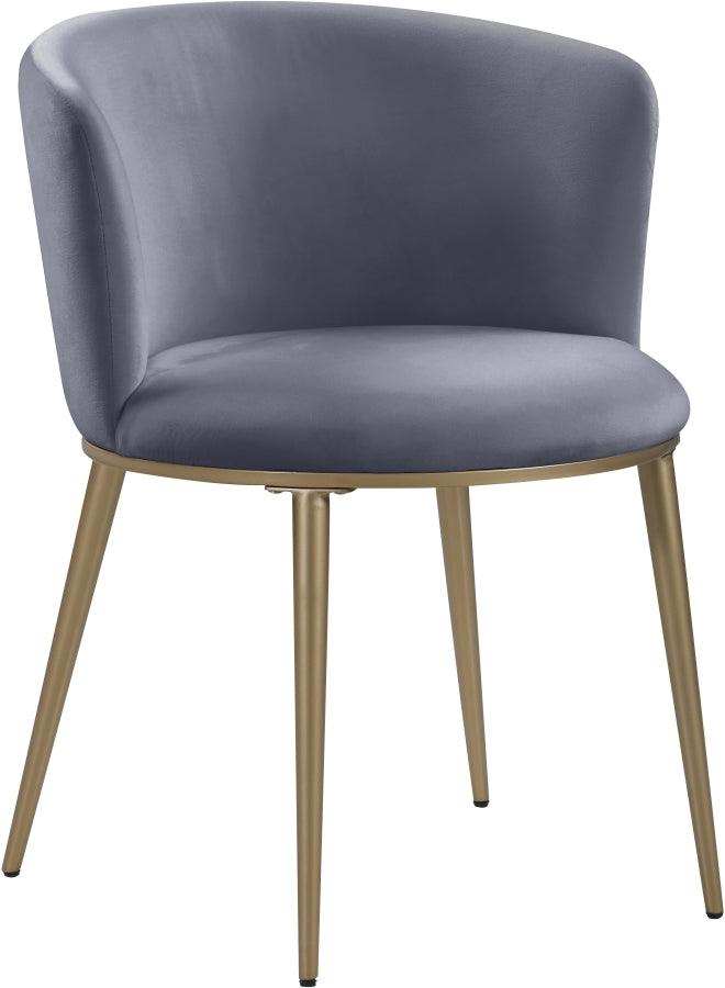 Meridian Furniture - Skylar Velvet Dining Chair Set Of 2 In Grey - 965Grey-C - ATL FURNITURE