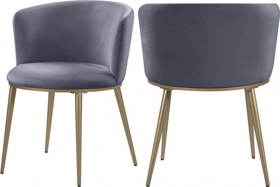 Meridian Furniture - Skylar Velvet Dining Chair Set Of 2 In Grey - 965Grey-C - ATL FURNITURE