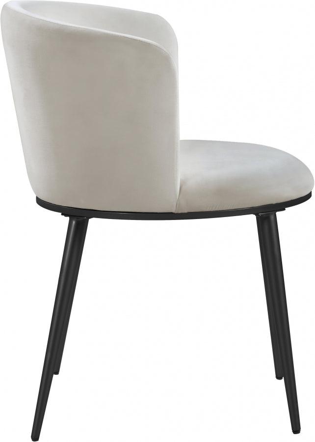 Meridian Furniture - Skylar Velvet Dining Chair Set Of 2 In Cream - 966Cream-C - ATL FURNITURE