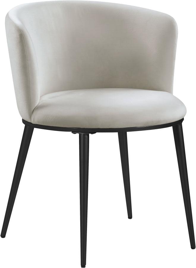 Meridian Furniture - Skylar Velvet Dining Chair Set Of 2 In Cream - 966Cream-C - ATL FURNITURE