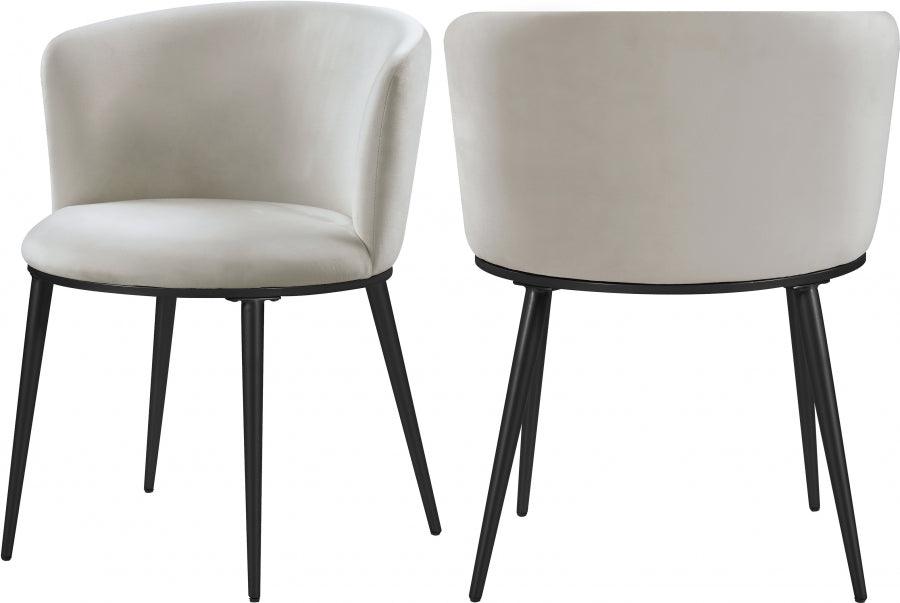 Meridian Furniture - Skylar Velvet Dining Chair Set Of 2 In Cream - 966Cream-C - ATL FURNITURE