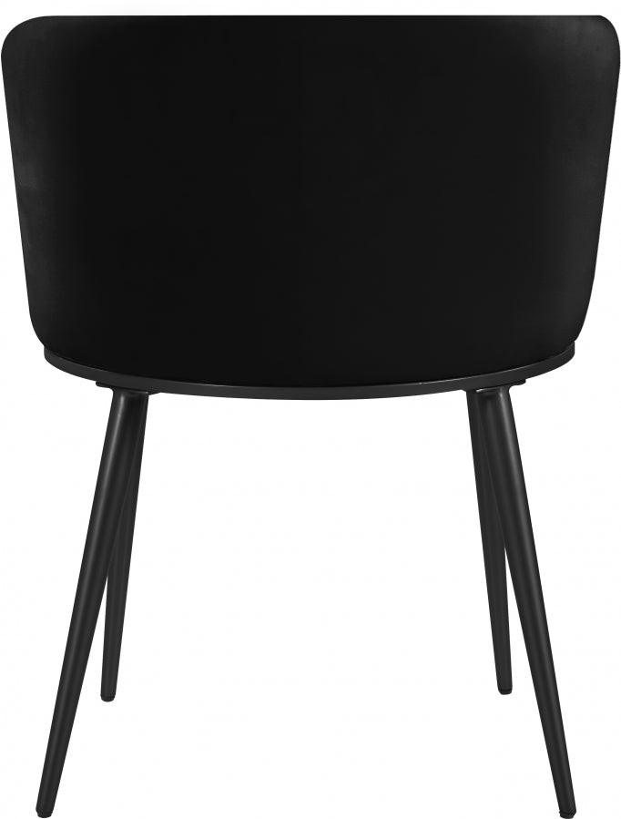 Meridian Furniture - Skylar Velvet Dining Chair Set Of 2 In Black - 966Black-C - ATL FURNITURE