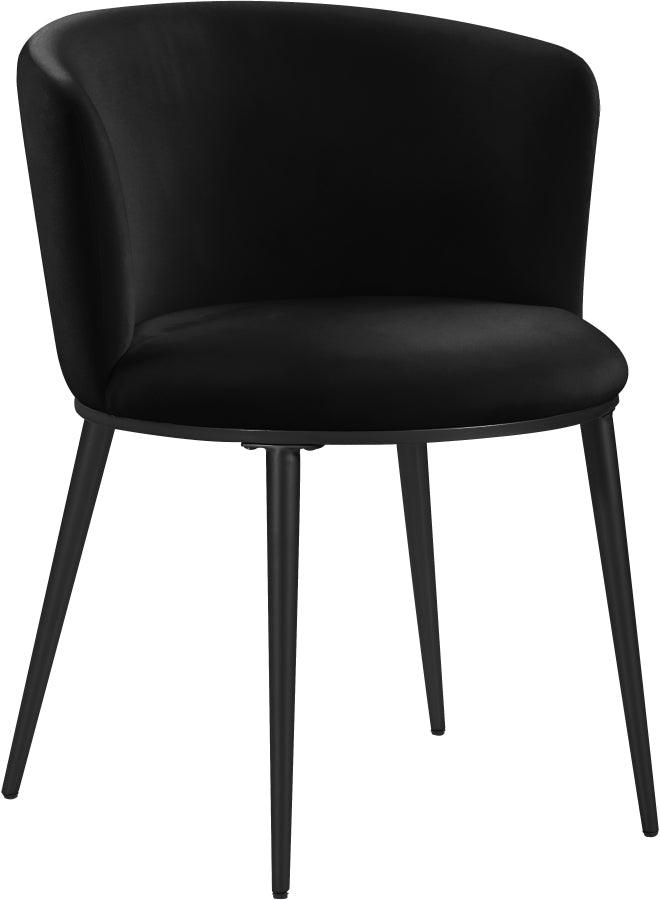 Meridian Furniture - Skylar Velvet Dining Chair Set Of 2 In Black - 966Black-C - ATL FURNITURE