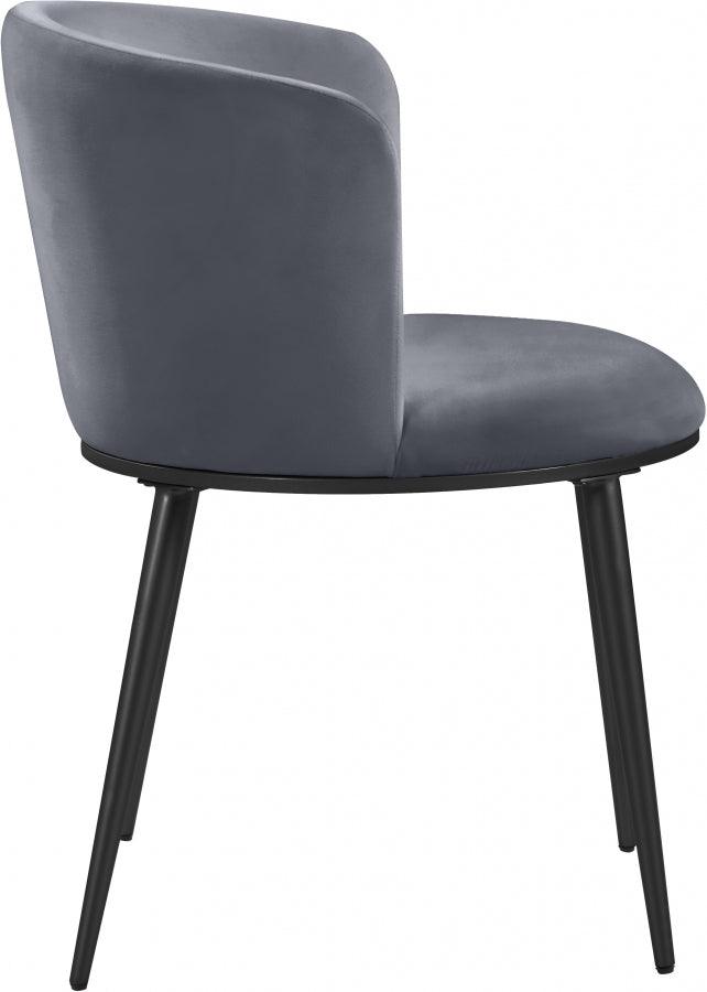 Meridian Furniture - Skylar Velvet Dining Chair Set Of 2 In Grey - 966Grey-C - ATL FURNITURE