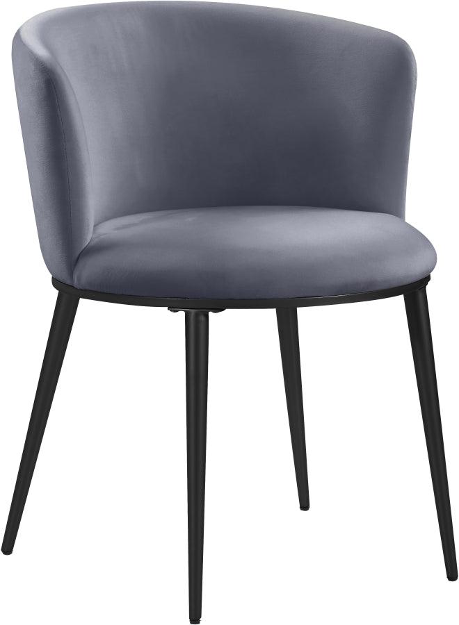 Meridian Furniture - Skylar Velvet Dining Chair Set Of 2 In Grey - 966Grey-C - ATL FURNITURE