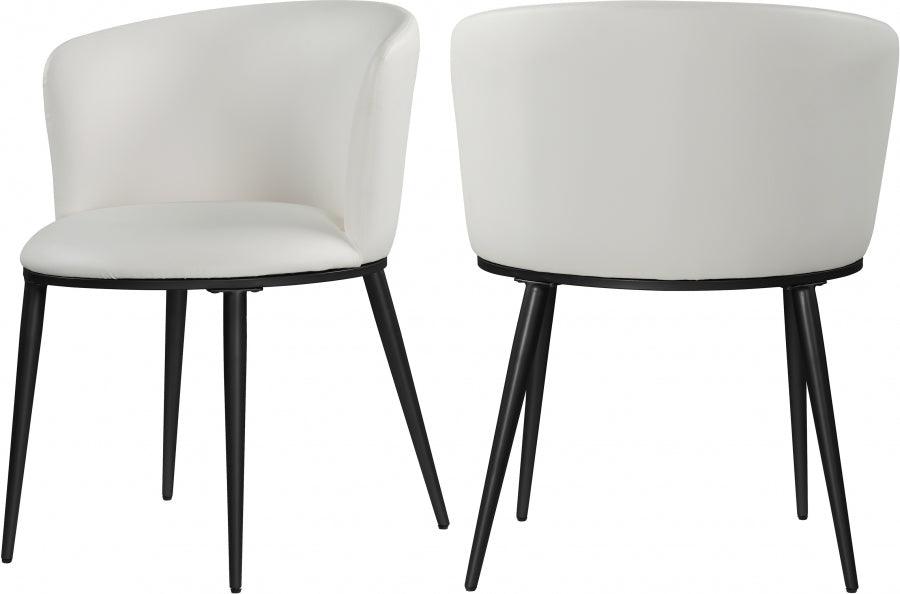 Meridian Furniture - Skylar Faux Leather Dining Chair Set Of 2 In White - 966White-C - ATL FURNITURE