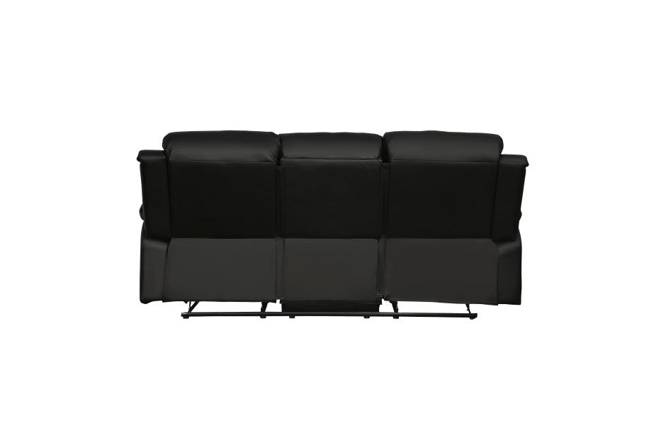 Homelegance - Clarkdale Black Double Reclining Sofa With Center Drop-Down Cup Holders - 9928Blk-3 - ATL FURNITURE