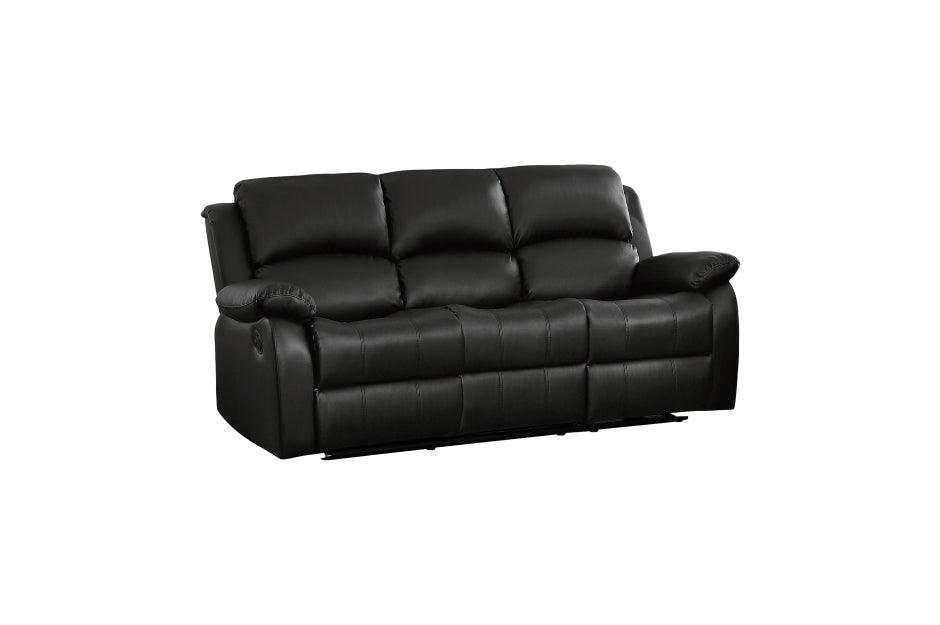 Homelegance - Clarkdale Black Double Reclining Sofa With Center Drop-Down Cup Holders - 9928Blk-3 - ATL FURNITURE