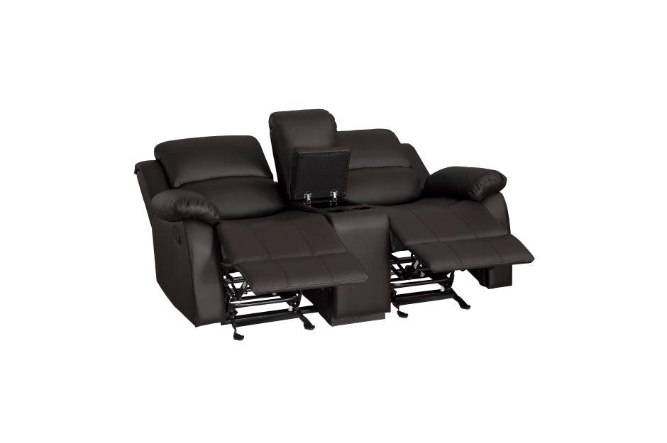 Homelegance - Clarkdale Dark Brown Double Glider Reclining Love Seat With Center Console - 9928Dbr-2 - ATL FURNITURE