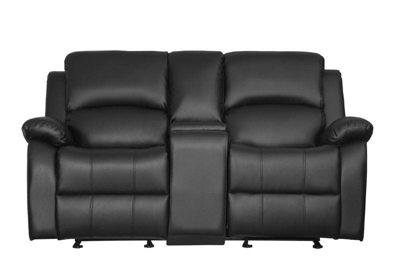 Homelegance - Clarkdale Black Double Glider Reclining Love Seat With Center Console - 9928Blk-2 - ATL FURNITURE