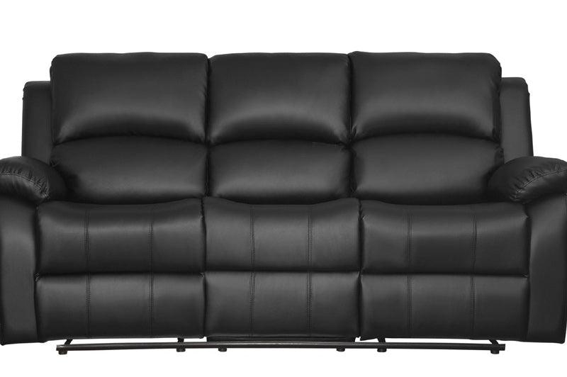 Homelegance - Clarkdale Black Double Reclining Sofa With Center Drop-Down Cup Holders - 9928Blk-3 - ATL FURNITURE