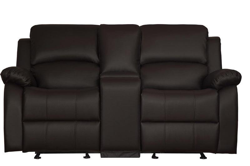 Homelegance - Clarkdale Dark Brown Double Glider Reclining Love Seat With Center Console - 9928Dbr-2 - ATL FURNITURE