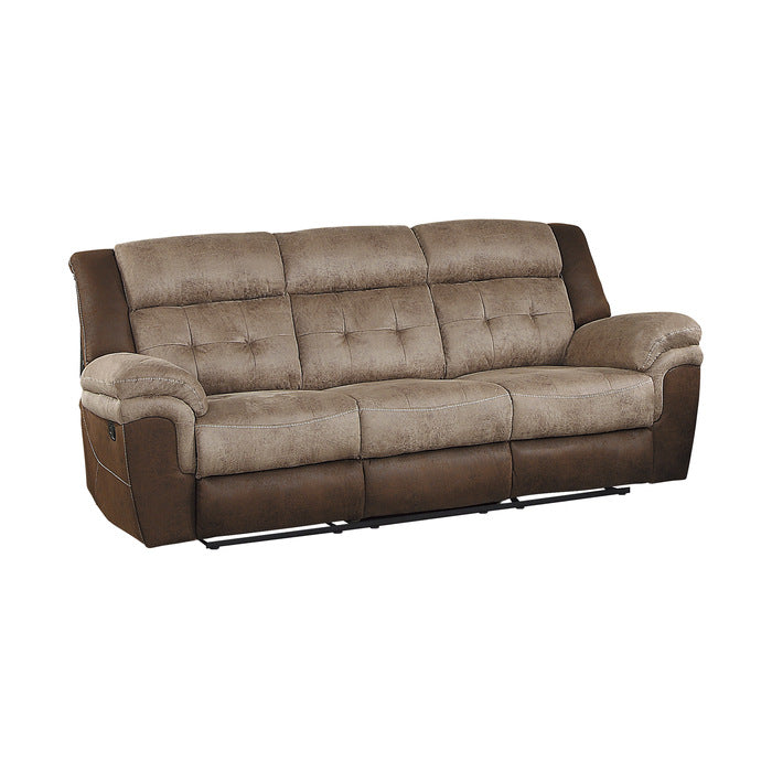 Homelegance - Chai 3 Piece Double Reclining Living Room Set In Two-Tone Brown - 9980-3-2-1 - ATL FURNITURE