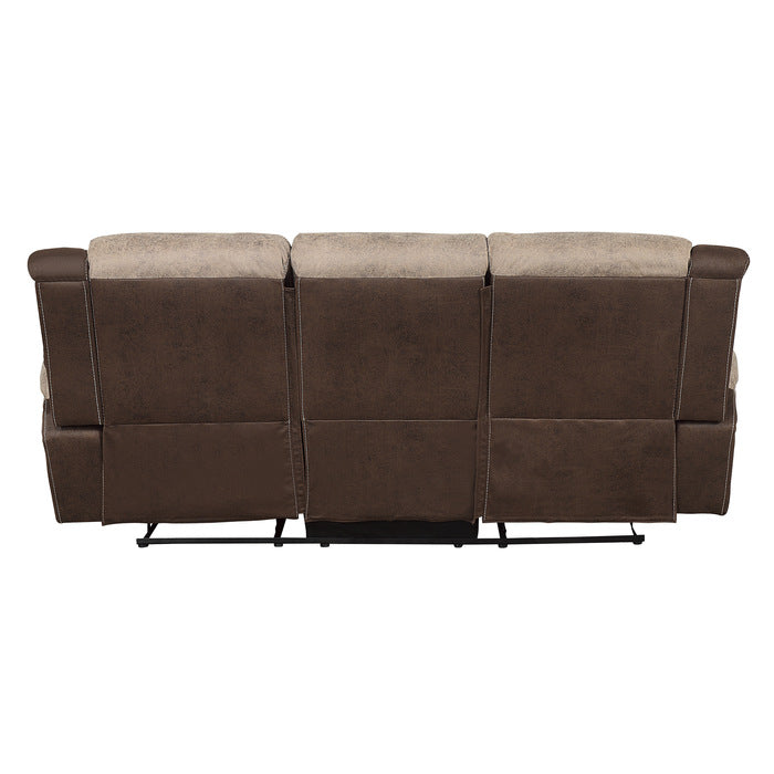 Homelegance - Chai Double Reclining Sofa In Two-Tone Brown - 9980-3 - ATL FURNITURE