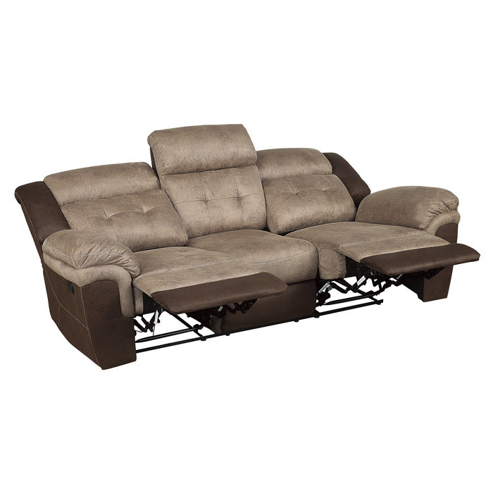 Homelegance - Chai Double Reclining Sofa In Two-Tone Brown - 9980-3 - ATL FURNITURE