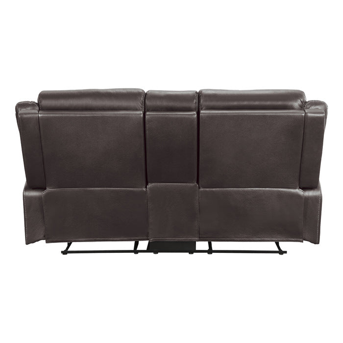 Homelegance - Yerba Double Lay Flat Reclining Love Seat With Center Console In Dark Brown - 9990Db-2 - ATL FURNITURE