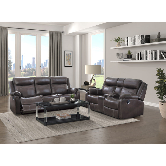 Homelegance - Yerba 2 Piece Double Lay Flat Reclining Sofa Set In Dark Brown - 9990Db-3-2 - ATL FURNITURE