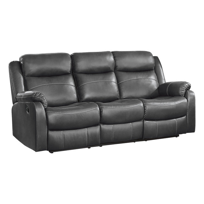 Homelegance - Yerba Double Lay Flat Reclining Sofa In Dark Grey - 9990Gy-3 - ATL FURNITURE