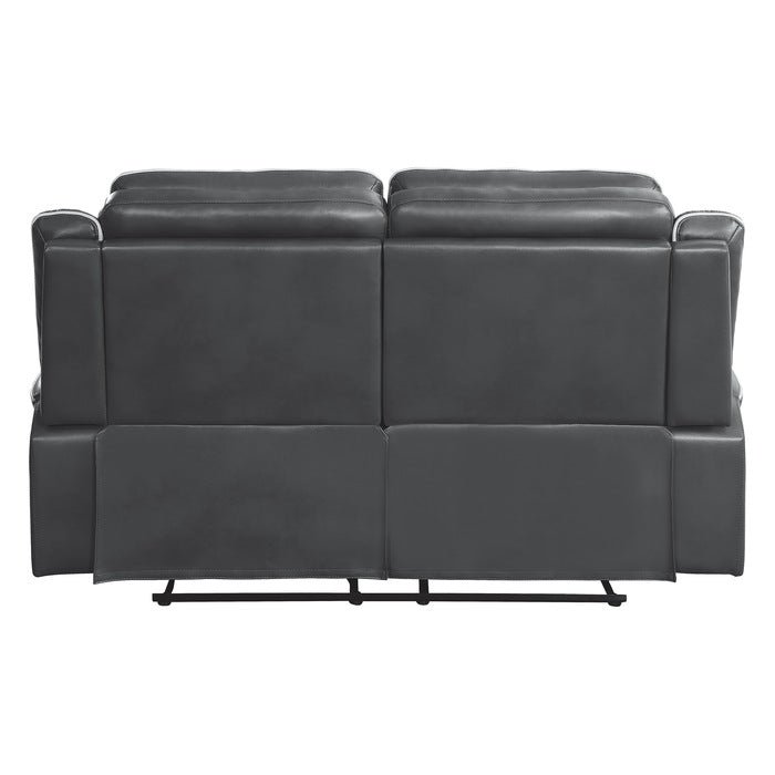 Homelegance - Darwan Double Lay Flat Reclining Loveseat In Dark Grey - 9999Dg-2 - ATL FURNITURE