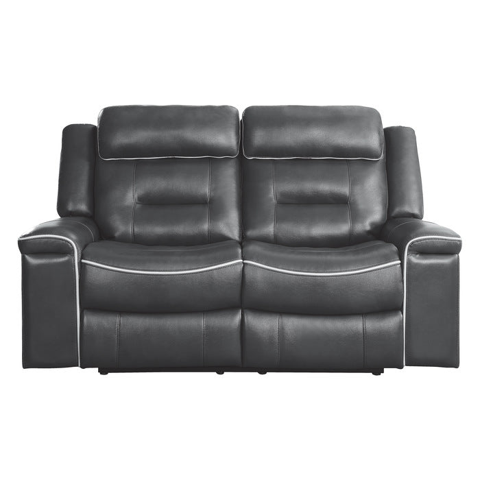 Homelegance - Darwan Double Lay Flat Reclining Loveseat In Dark Grey - 9999Dg-2 - ATL FURNITURE