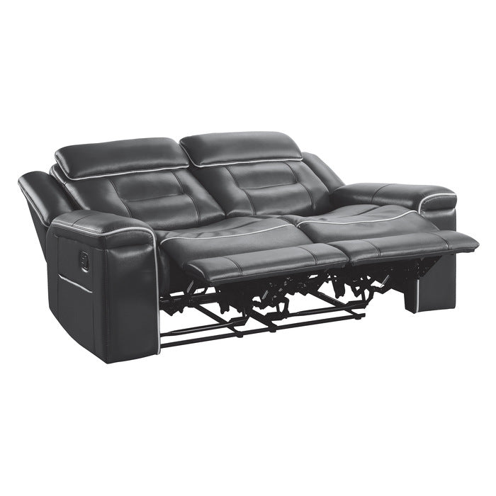 Homelegance - Darwan Double Lay Flat Reclining Loveseat In Dark Grey - 9999Dg-2 - ATL FURNITURE