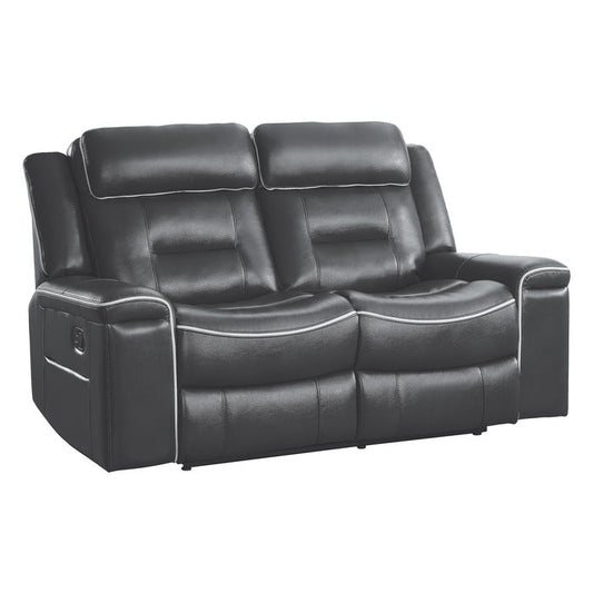 Homelegance - Darwan Double Lay Flat Reclining Loveseat In Dark Grey - 9999Dg-2 - ATL FURNITURE