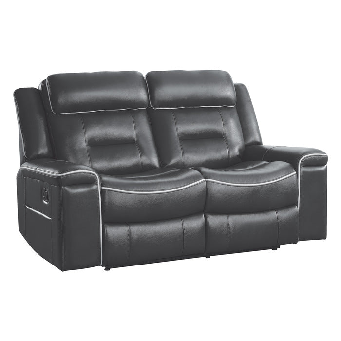 Homelegance - Darwan 2 Piece Double Lay Flat Reclining Sofa Set In Dark Grey - 9999Dg-3-2 - ATL FURNITURE