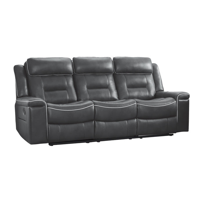 Homelegance - Darwan Double Lay Flat Reclining Sofa In Dark Grey - 9999Dg-3 - ATL FURNITURE