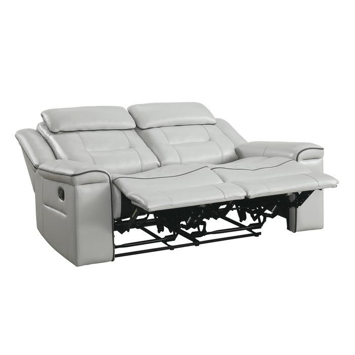 Homelegance - Darwan Double Lay Flat Reclining Loveseat In Light Grey - 9999Gy-2 - ATL FURNITURE